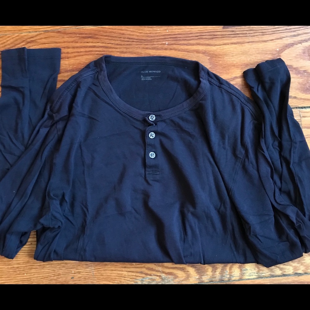 Club Monaco LS Henley (Small | Navy Blue)